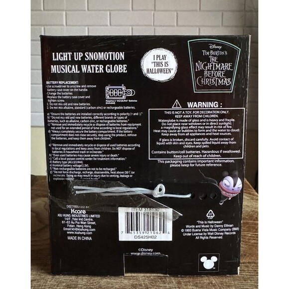 Nightmare Before Christmas Oogie Boogie Light Up Musical Water Globe - Picture 5 of 7